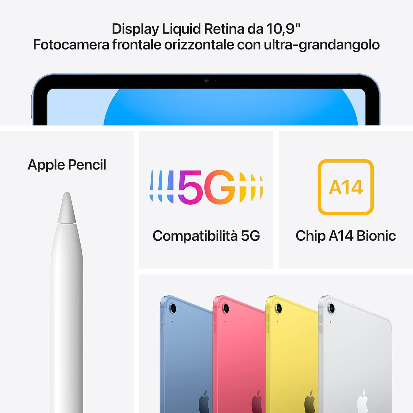 Apple iPad 10,9" (Wi-Fi, 64GB) - Azzurro (10ª generazione)
