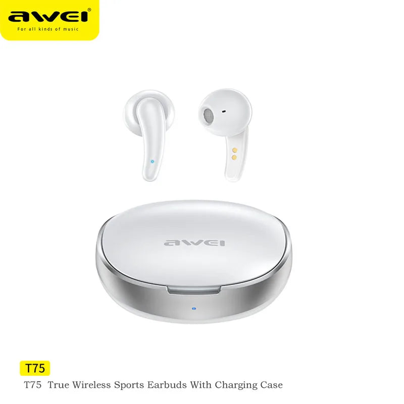 Awei T75 True Wireless Bluetooth cuffie 5.3 auricolare con microfono HD Call auricolari Hifi Sound TWS auricolari Gamer Headset