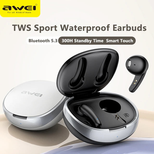 Awei T75 True Wireless Bluetooth cuffie 5.3 auricolare con microfono HD Call auricolari Hifi Sound TWS auricolari Gamer Headset