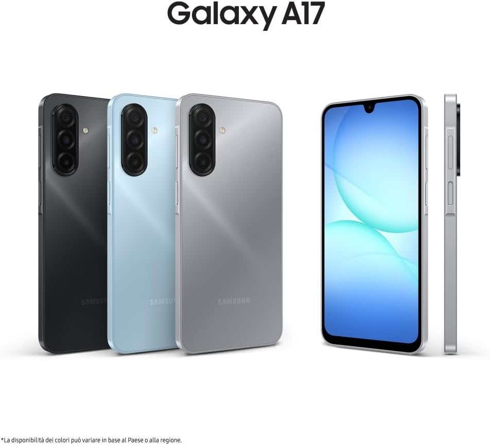 Samsung Galaxy A17,  Android 15, Display Super AMOLED 6.7", 4GB RAM, 128GB, Batteria 5.000 mAh, Resistenza IP54, Memoria espandibile, Black