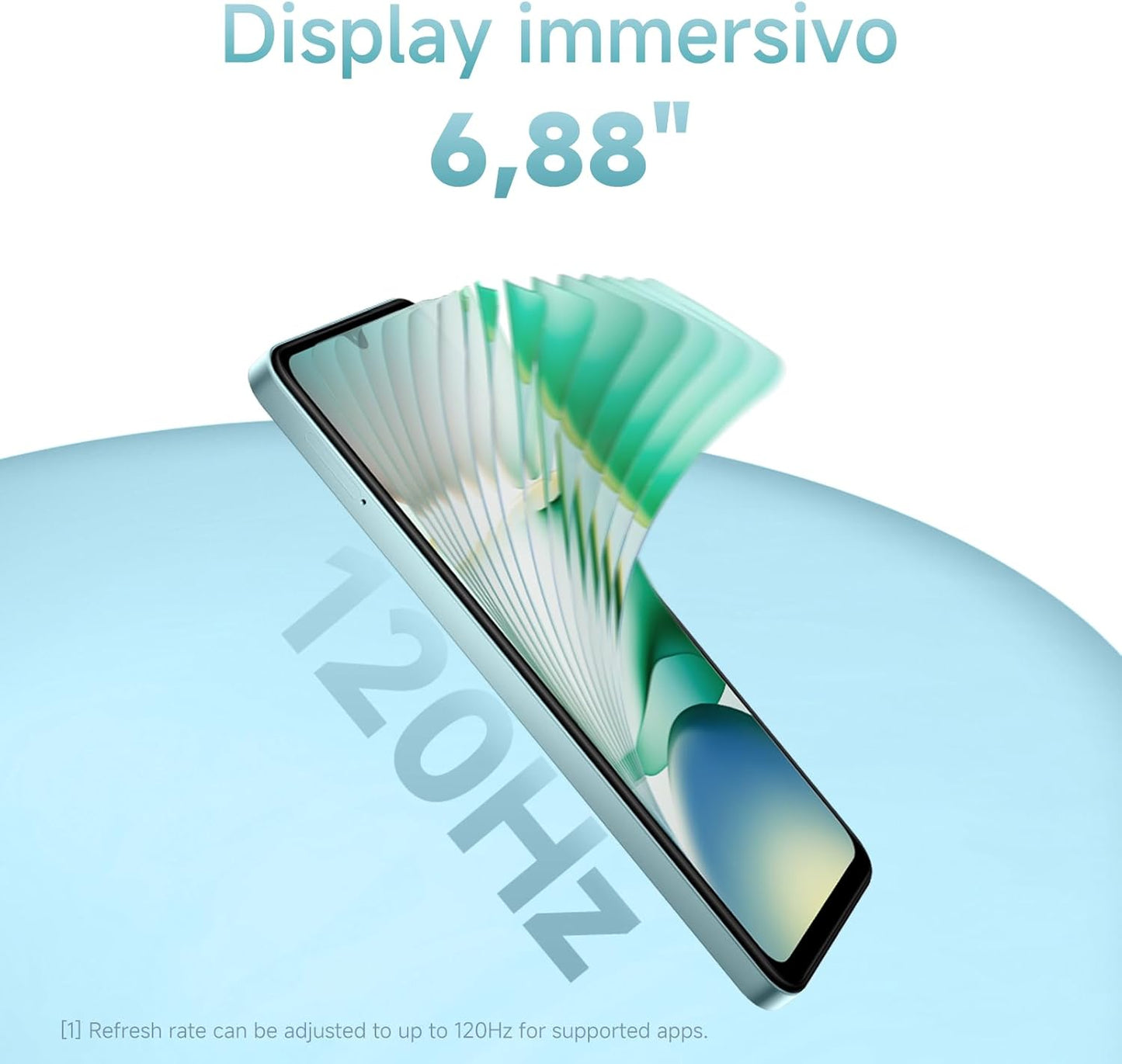 XIAOMI Redmi A5 Smartphone, 6.88" Display 120Hz, 4GB +128GB, Fotocamera AI 32MP, Batteria 5200 mAh, Sensore Impronte Laterale (Blu)