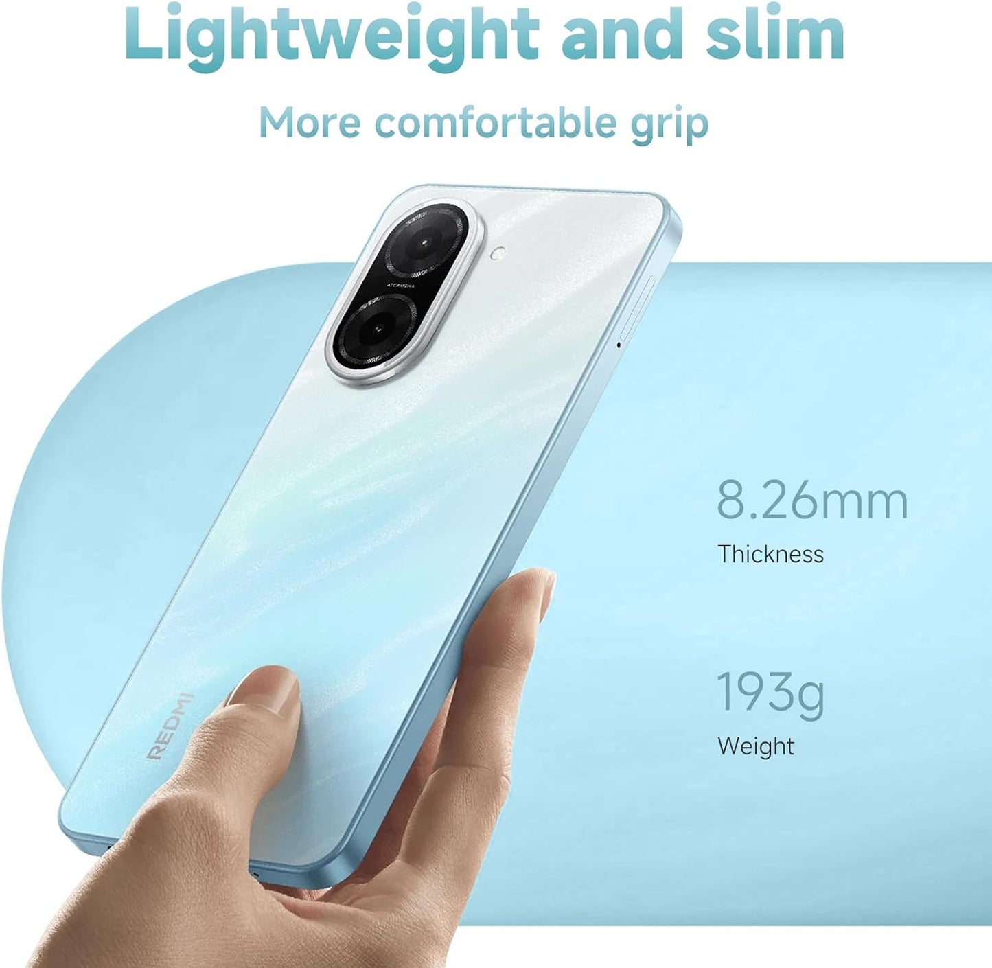 XIAOMI Redmi A5 Smartphone, 6.88" Display 120Hz, 4GB +128GB, Fotocamera AI 32MP, Batteria 5200 mAh, Sensore Impronte Laterale (Blu)