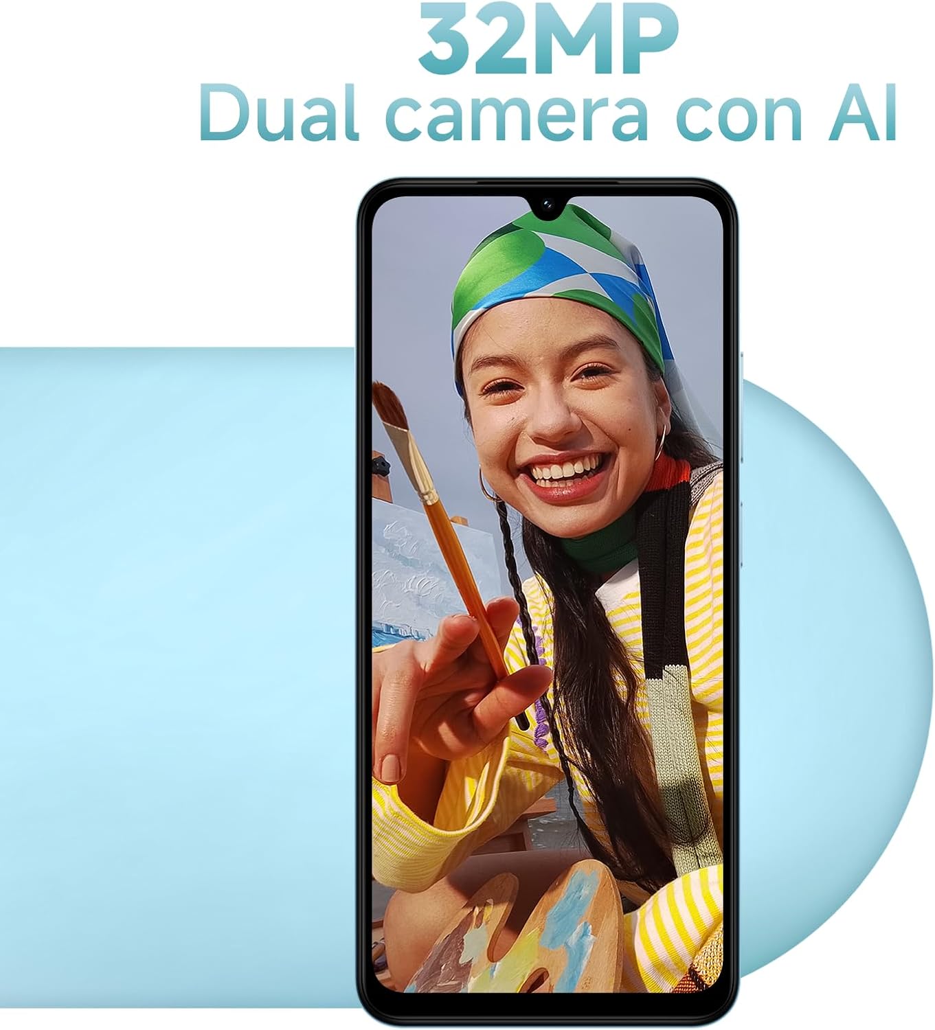 XIAOMI Redmi A5 Smartphone, 6.88" Display 120Hz, 4GB +128GB, Fotocamera AI 32MP, Batteria 5200 mAh, Sensore Impronte Laterale (Blu)