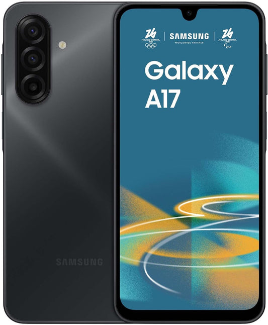 Samsung Galaxy A17,  Android 15, Display Super AMOLED 6.7", 4GB RAM, 128GB, Batteria 5.000 mAh, Resistenza IP54, Memoria espandibile, Black